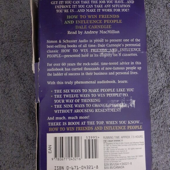 Dale Carnegie How to Win Friends and Influence People 8 Cassette Audio Tapes - Picture 5 of 5